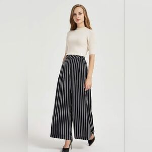 Tronjori Women High Waist Casual Wide Leg Palazzo Pants Trousers Sz XXL Short